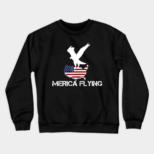 Merica Flying 4th of july american party Gift Edit Crewneck Sweatshirt by TshirtStoreloft